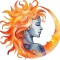 Sticker decorativ, Woman, Turcoaz, 63 cm, 1328STK-5