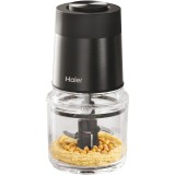 Chopper Haier HCH5B1 011, Stainless steel, 4 lame din otel inoxidabil, Viteza variabila 2, Capacitate bol 0,5, Negru