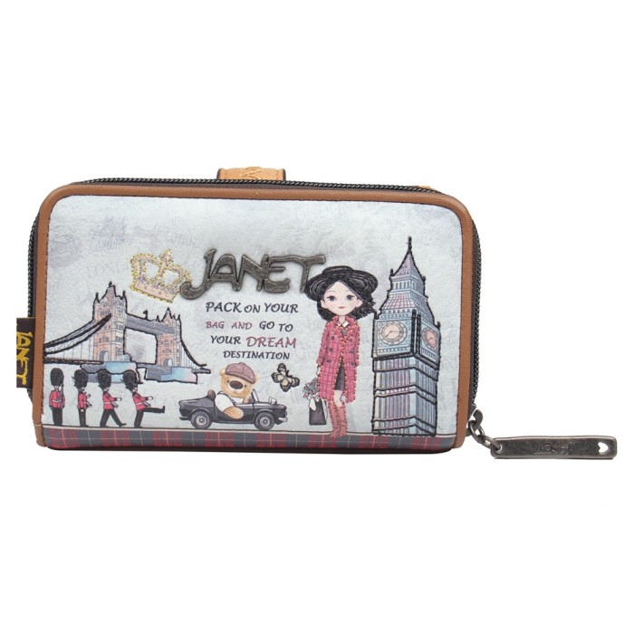 Portmoneu dama, 15.5x4x9.5 cm, Janet in Londra