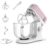 Robot de bucatarie Kenwood kMix KMX754APP, 0W20011489, 1000 W, vas sticla 5 L, 6 trepte viteza, 3 accesorii patiserie, alb-roz