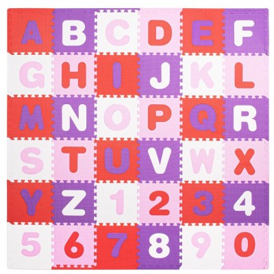 Covor din spuma pentru copii, tip puzzle cifre si litere, 36 piese, 175&amp;times;175 cm, multicolor Household NewTrend foto