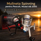 Mulineta Spinning pentru Pescuit, Model AB 2000