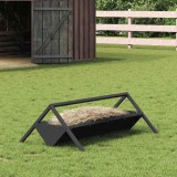 vidaXL Jgheab pentru hrănirea animalelor Negru 111 x 76 x 38 cm 874660