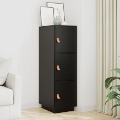 vidaXL Dulap inalt, negru, 34x40x108,5 cm, lemn masiv de pin foto