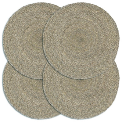 vidaXL Naproane, 4 buc., gri, 38 cm, iută, simplu, rotund 133838 foto