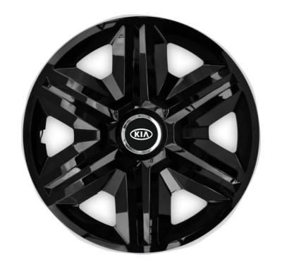 Set 4 capace roti Hubcaps fast black R14 pentru gama auto Kia foto