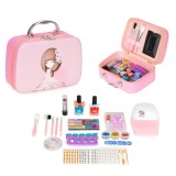 Trusă cosmetică pentru copii, cutie cu oglindă și lampă UV LED