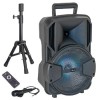 Boxa Portabila Activa 8 inch 15W LED, Bluetooth, USB, MicroSD, FM, Stand, Microfon Inclus