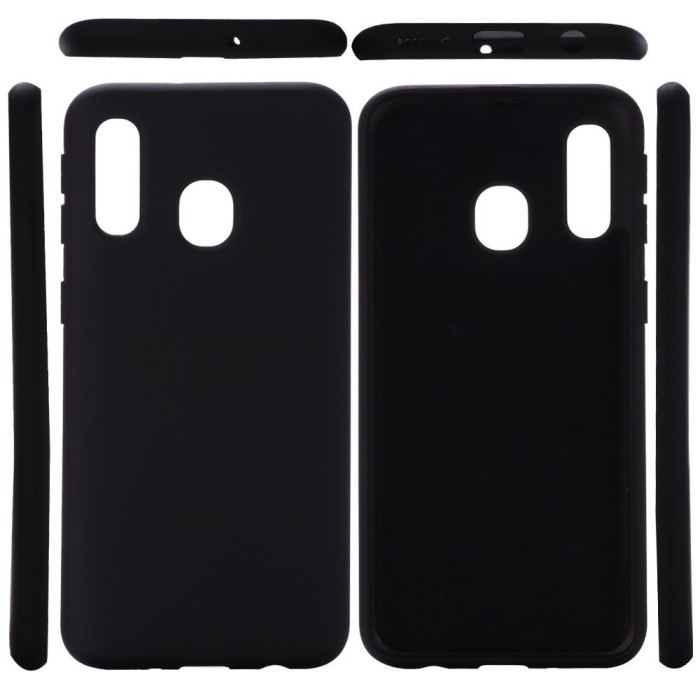 Husa protectie compatibila cu samsung a20e liquid silicone case negru