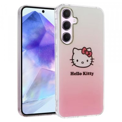 Husa pentru Samsung Galaxy A55 5G A556, Hello Kitty, IML Gradient Electrop Kitty Head, Roz foto