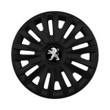 Set 4 capace roti potrivite jantelor de 15 inch (R15) compatibile PEUGEOT, Model - 313 Black