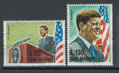 San Marino 1964 Mi 827/28 - Un an de la moartea lui JF Kennedy foto