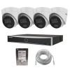 Sistem de supraveghere complet Hikvision IP ,PoE, cu 4 camere, 2MP, Dual Light, microfon, NVR 4 canale, Functii AI, AcuSense, 1x HDD 1TB si cablu UTP