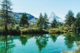 Cumpara ieftin Fototapet autocolant Natura171 Lac, padure si munte, 200 x 150 cm