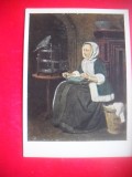 HOPCT 23815 FATA LA MUNCA- GABRIEL METSU 1629-1667 - RUSIA --MUZEE - CP PICTURA --NECIRCULATAMUNTII