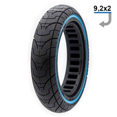 Cauciuc plin, trotineta electrică 9.2x2-6.1/B34, negru cu linie albastră | Motorevolution