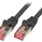 Patch cord S/FTP 6 LSZH Negru 7.5m 27AWG