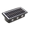 Lampa solara led bidirectionala dreptunghiulara pentru perete flippy, 20.5x10 cm, 6 led-uri, 5.5v, abs, 500mah, rezistent la apa ip65, alb rece