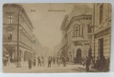 ARAD , STRADA DEAK FERENC, LOCALNICI SI CLADIRI DE LOCUIT CU MAGAZINE LA PARTER , CARTE POSTALA ILUSTRATA , MONOCROMA (SEPIA ) , INCEPUT DE SECOL X