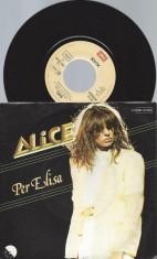 Alice - Per Elisa (1981, EMI) (muzica italiana) disc vinil single 7&amp;quot; foto