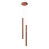 Lampă Suspendată Pastel Ocru-Roșu Oțel 2 Becuri Tub Modern De Interior