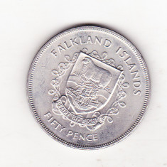 bnk mnd Falkland Islands 50 pence ( 1 crown ) 1977