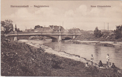 CP SIBIU Hermannstadt Neue Zibinsbrucke ND(1917) foto