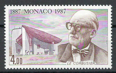 Monaco 1987 Mi 1836 MNH - 100 de ani de la nașterea lui Le Corbusier foto