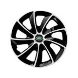 Set 4 Capace Roti potrivite jantelor de 14 inch, pentru Land Rover, model Stig Extra Black &amp; White, Autohelix MSA