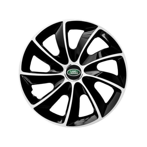Set 4 Capace Roti potrivite jantelor de 16 inch, pentru Land Rover, model Stig Extra Black &amp; White