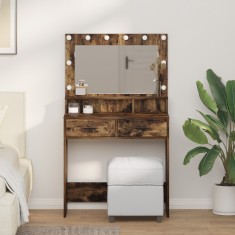 vidaXL Masă de Toaletă Stejar afumat 79 x 41 x 135 cm Lemn compozit