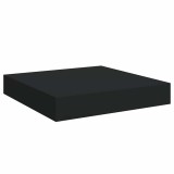 Cumpara ieftin Raft de perete suspendat, negru, 23x23,5x3,8 cm, MDF
