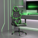 vidaXL Scaun de gaming de masaj, negru și verde, piele ecologică 345426