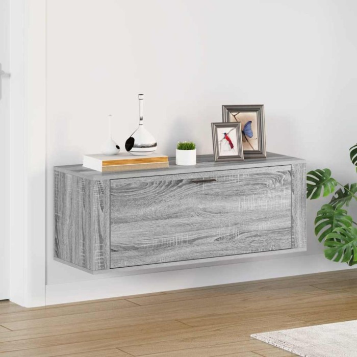 Pantofar de perete, gri sonoma, 100x35x38 cm, lemn prelucrat