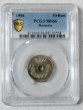 10 BANI 1906 MS 66 - BRUXELLES - PIESA CU LUCIU - GRADATA PCGS, RARUTA, Argint