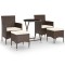 Set mobilier bistro, 3 piese, maro, poliratan/sticla securizata
