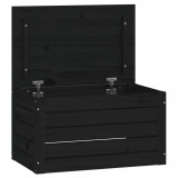 Cutie de depozitare, negru, 59,5x36,5x33 cm, lemn masiv de pin