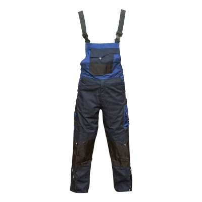 Pantaloni de lucru cu pieptar, salopeta din poliester cu bumbac, albastru navy, L Breckner Germany foto