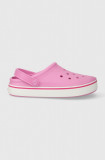 Crocs papuci Crocband Clean Clog femei, culoarea roz, 208371