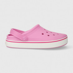 Crocs papuci Crocband Clean Clog femei, culoarea roz, 208371