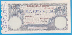 (19) BANCNOTA ROMANIA - 100.000 LEI 1946 (21 OCTOMBRIE 1946), STARE AUNC foto