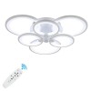 Lustra LED, 120W, 6 cercuri, alb, telecomanda, lumina rece/calda/neutra, intensitate reglabila