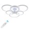 Lustra LED, 120W, 6 cercuri, alb, telecomanda, lumina rece/calda/neutra, intensitate reglabila