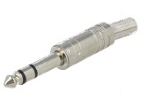 Conector Jack 6,3mm Mufă Tată Stereo cu Manșon Piste 3 Drept