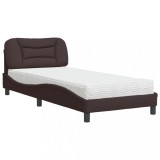 Cumpara ieftin Pat cu saltea, Hvar, maro inchis, 80x200 cm, material textil