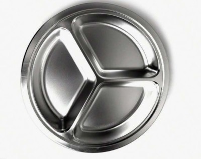 Farfurie inox 3 compartimente, diametru 22 cm foto