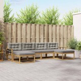 vidaXL Set de canapele de exterior cu pernă 6 pcs Alb și gri deschis 3386840
