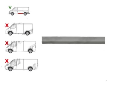 Panou lateral Ford Transit (V184/5) 05.2000-04.2006(Model Scurt ), Ford Transit/Tourneo (V347/8) 05.2006-04.2013 , partea Stanga, Inferior; L=1194mm, foto