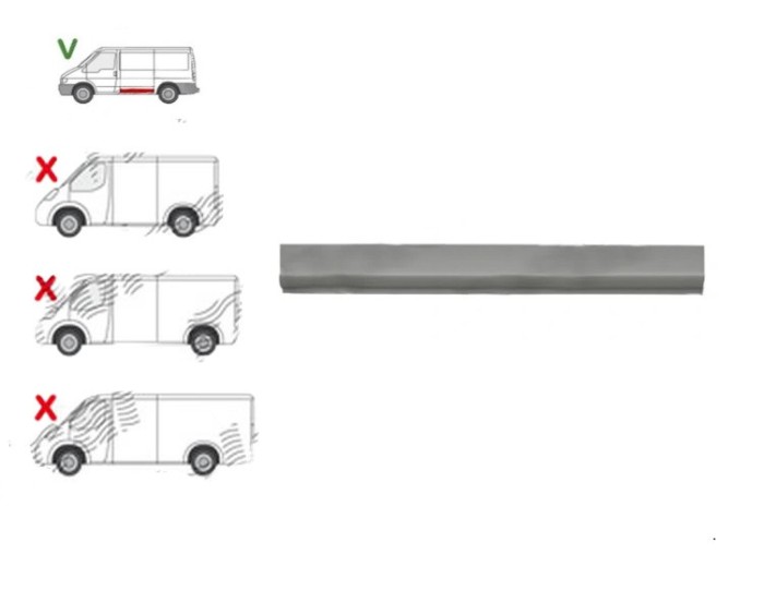 Panou lateral Ford Transit (V184/5) 05.2000-04.2006(Model Scurt ), Ford Transit/Tourneo (V347/8) 05.2006-04.2013 , partea Stanga, Inferior; L=1194mm,