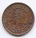 Sri Lanka - Ceylon ? Cent 1890 - Victoria, Cupru, 14 mm KM-90 foto